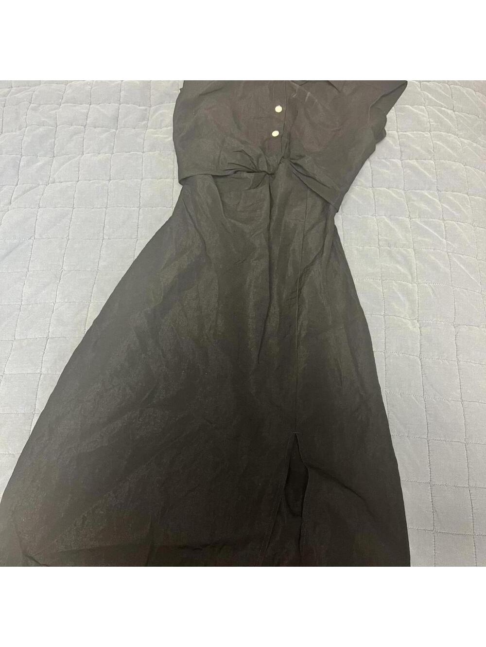 Old Navy Waist-Defined Tie-Front MIDI Dress